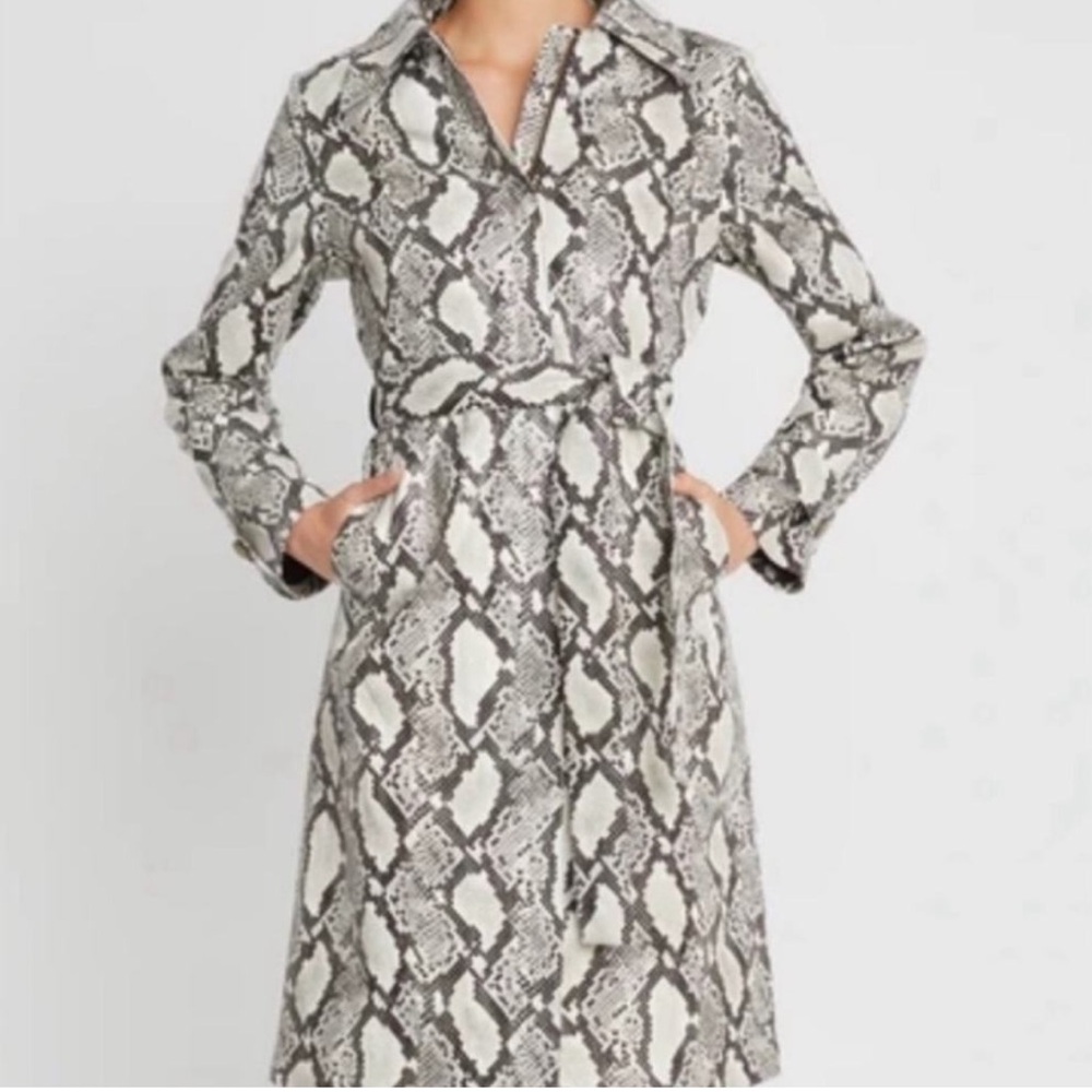 2/$50 NWT Choosy Elegant Vegan Snake Print Trench Coat      Multiple Sizes